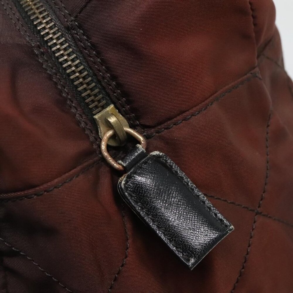 Authentic PRADA Chain Shoulder Bag Nylon Brown Gold - Picture 2 of 16